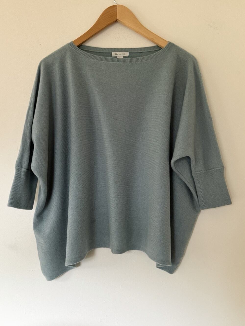 Garnet Hill 100% Cashmere Oversized Blue Sweater Size Small